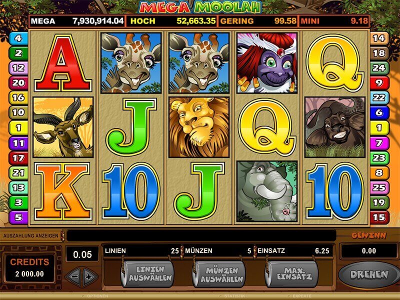 mega moolah spins